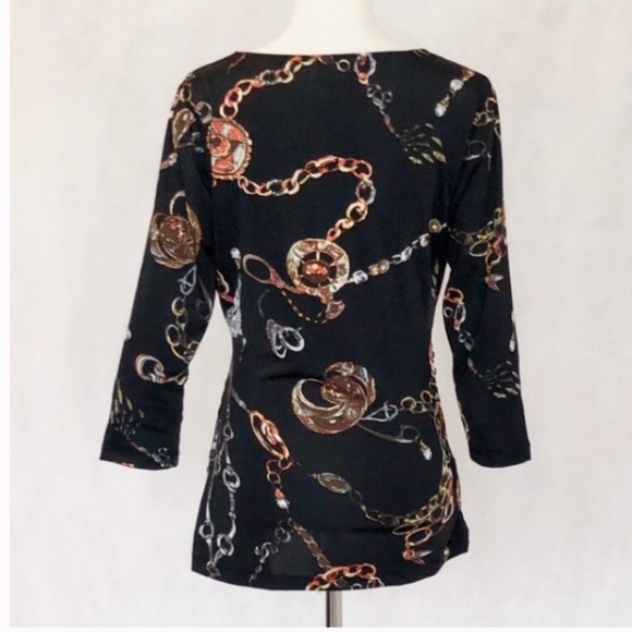 Carmen Marc Valvo Pattern Side Ruched Top - Picture 5 of 8